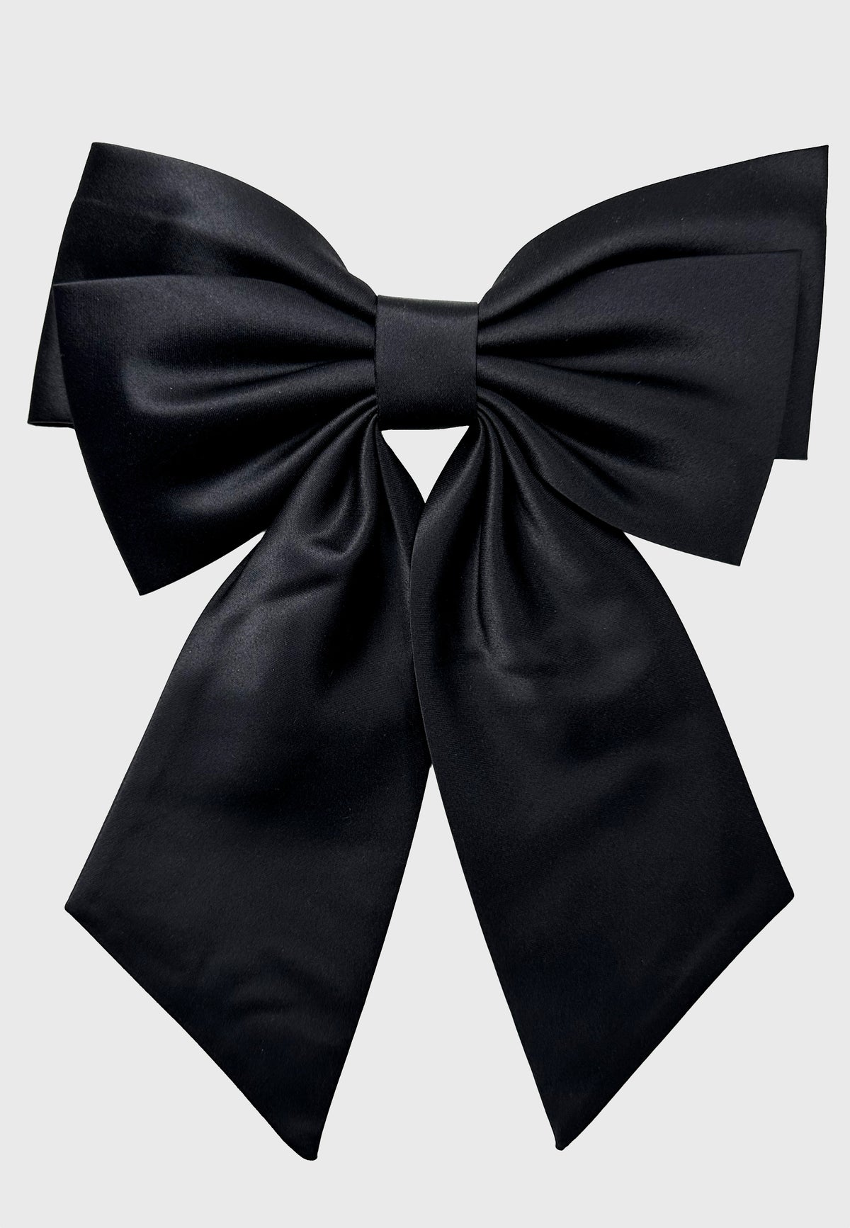 Big Bow - Schwarze Haarklammer mit großer Doppel-Schleife aus Satin
