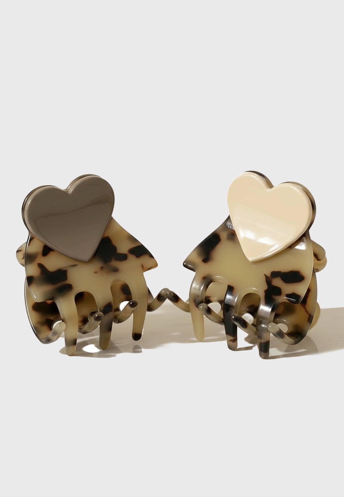 Dolcino - Große Herz Haarklammer Taupe