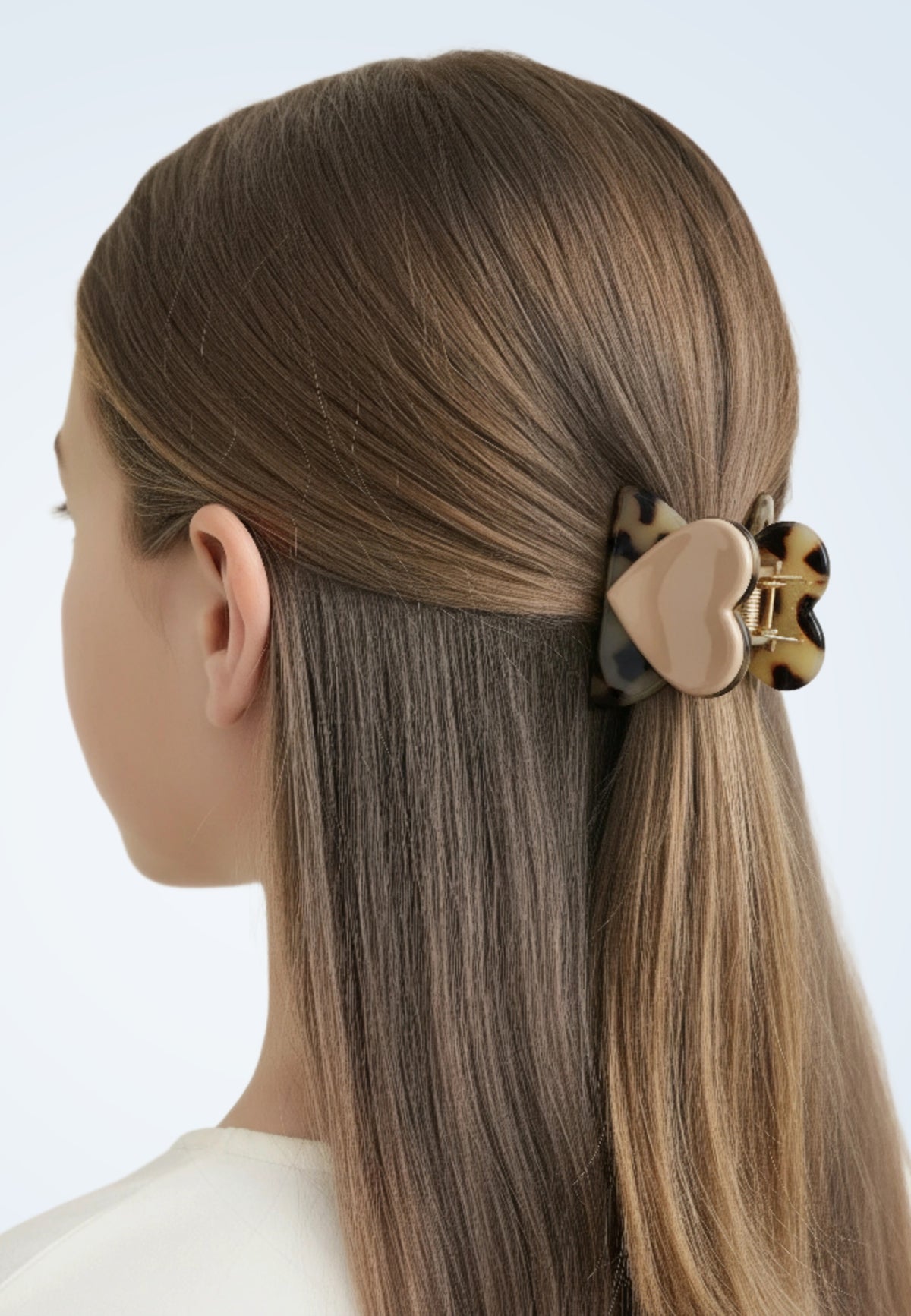 Dolcino - Große Herz Haarklammer Taupe