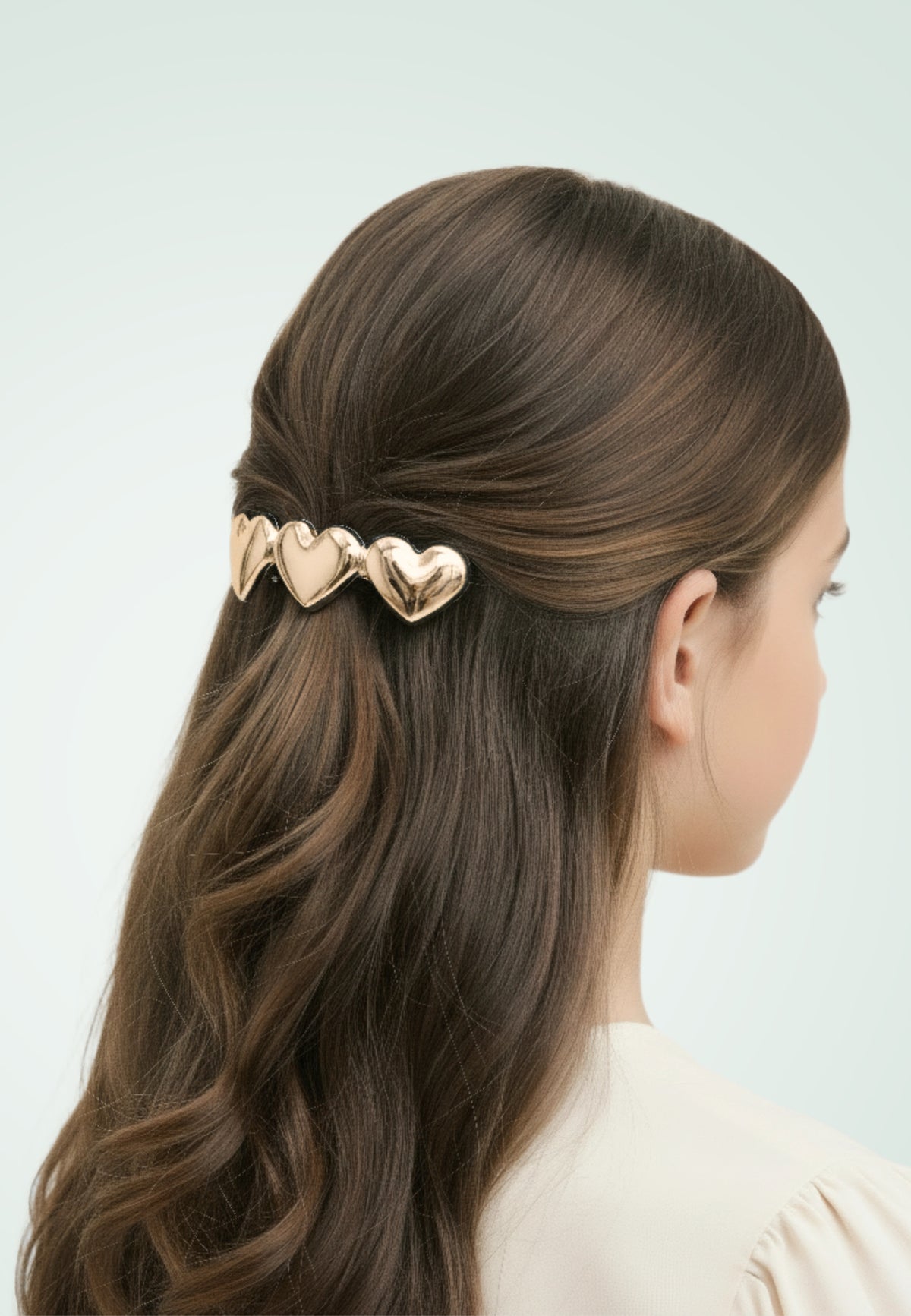 Amore - Haarspange mit Gold Herzen