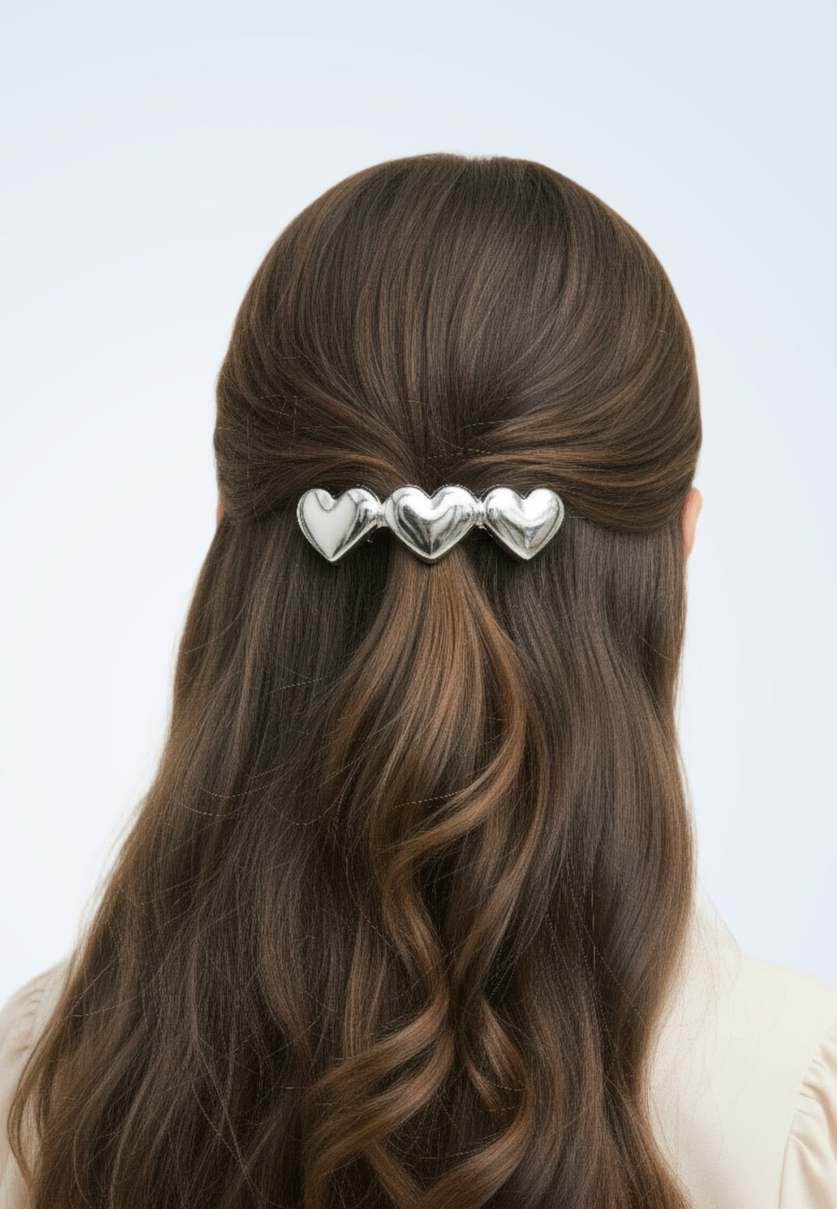 Amore - Haarspange mit Silber Herzen