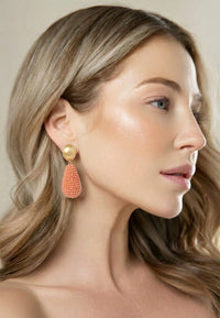 Sirena - Elegante Kristall Ohrclips Coral