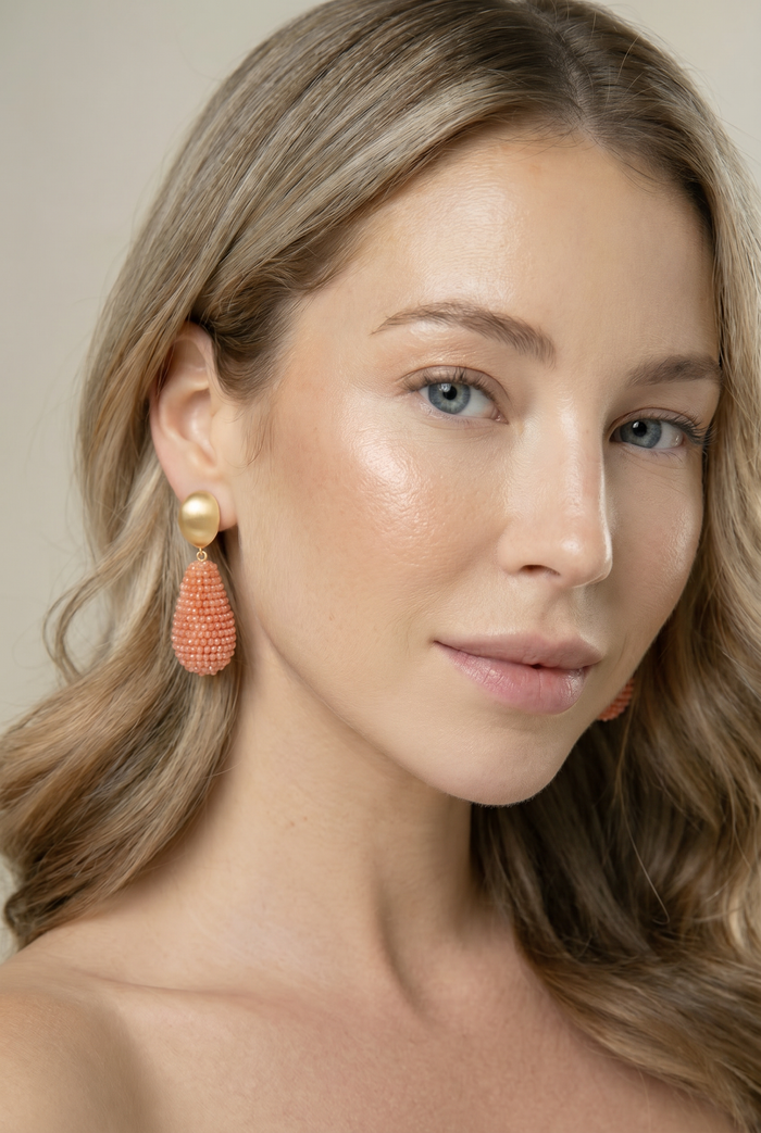 Sirena - Elegante Kristall Ohrclips Coral