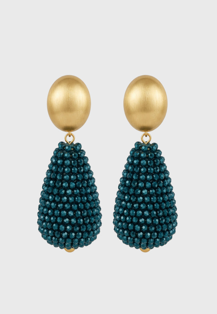 Laguna - Elegante Kristall Ohrclips Teal