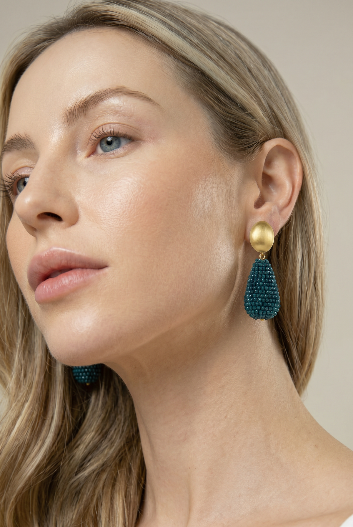 Laguna - Elegante Kristall Ohrclips Teal