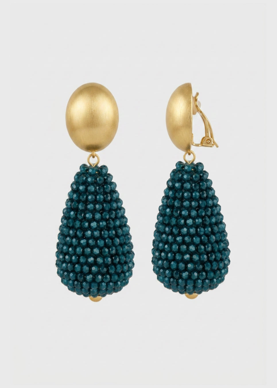 Laguna - Elegante Kristall Ohrclips Teal