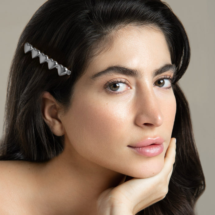 Cuore - Haarclip mit Silber Herzen