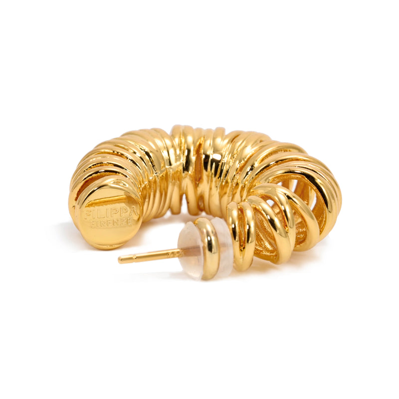 Allora - Moderne Curly Hoop Creolen in Gold