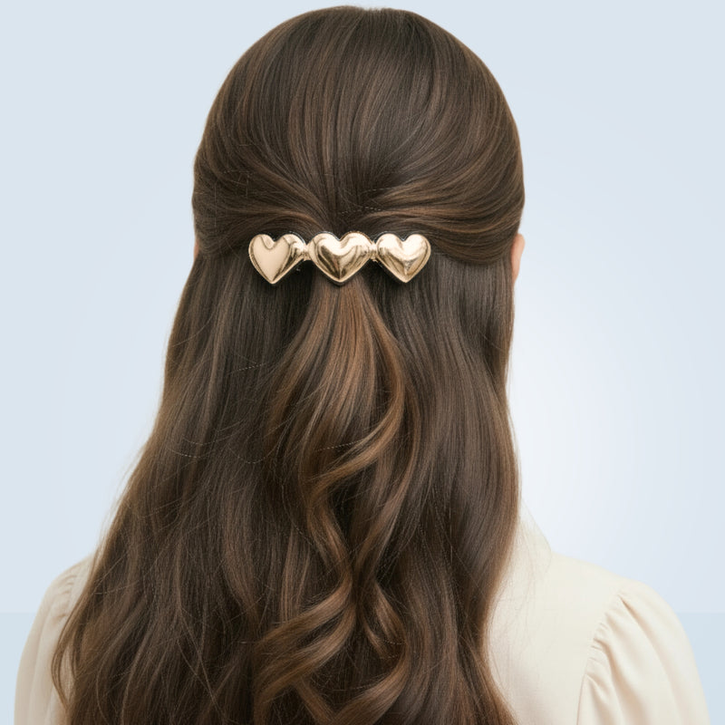 COMING SOON Amore - Haarspange mit Gold Herzen