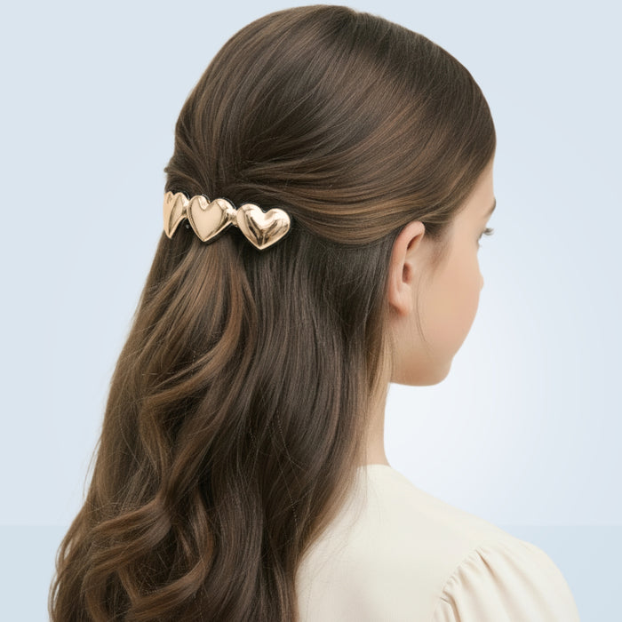 COMING SOON Amore - Haarspange mit Gold Herzen