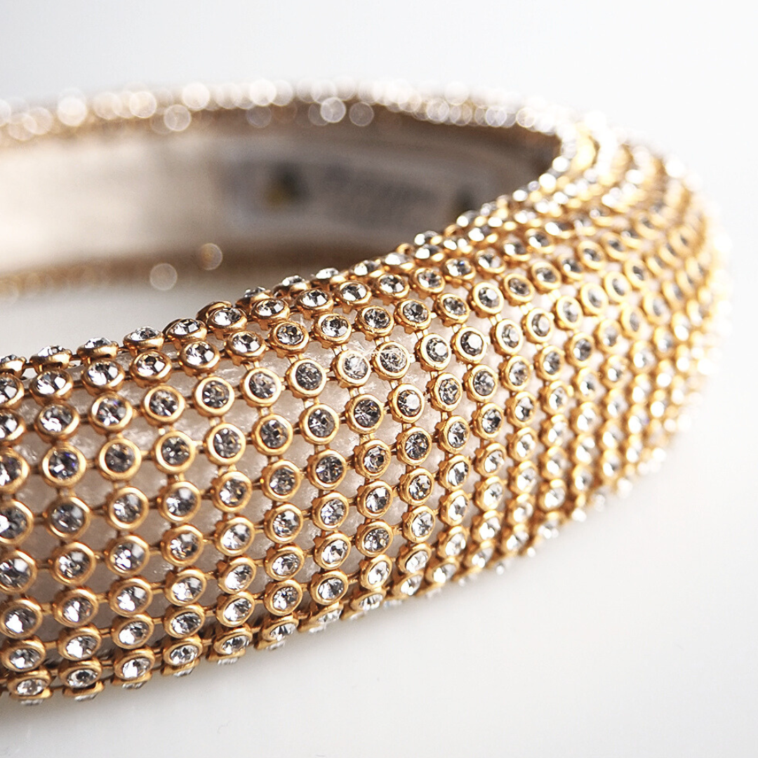 "Champagne o'clock" - sparkling crystal headband in gold