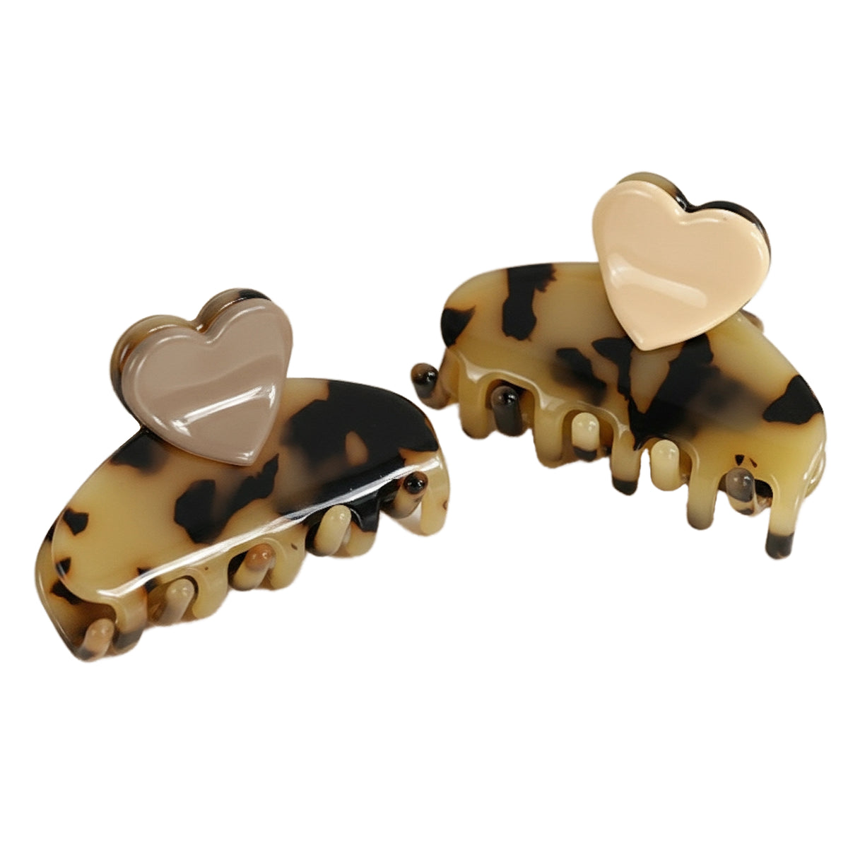 Dolcino - Kleine Herz Haarklammer Taupe