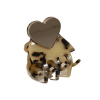 Dolcino - Große Herz Haarklammer Taupe