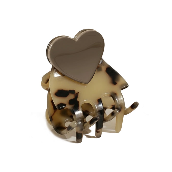 Dolcino - Große Herz Haarklammer Taupe