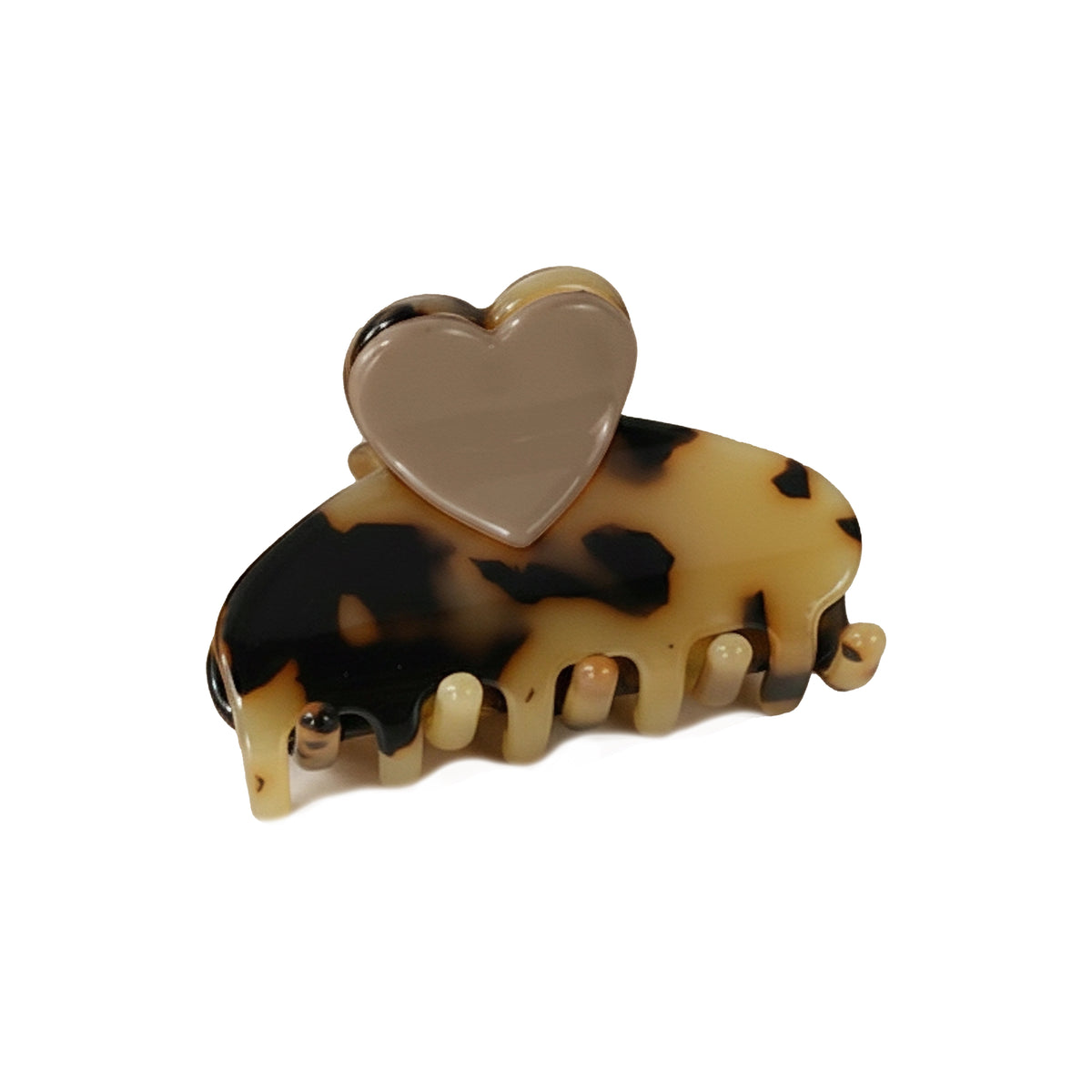 Dolcino - Kleine Herz Haarklammer Taupe