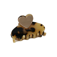 Dolcino - Kleine Herz Haarklammer Taupe