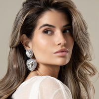 "Amore per sempre" - Funkelnde Statement-Ohrclips mit Kristallen