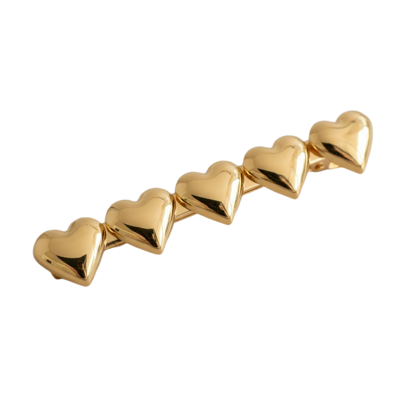 Cuore - Haarclip mit Gold Herzen