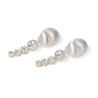 "Pioggia" - Versilberte Kristall Tropfen Ohrclips