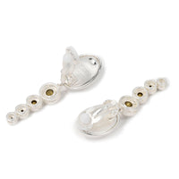 "Pioggia" - Versilberte Kristall Tropfen Ohrclips