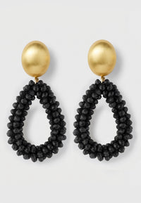 Portofino - Elegante Kristall Ohrclips in Schwarz
