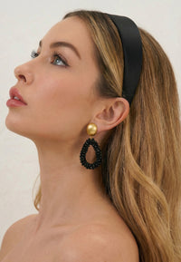 Portofino - Elegante Kristall Ohrclips in Schwarz