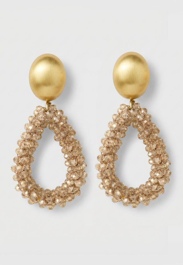 PRE-ORDER | Portofino - Elegante Kristall Ohrclips in Gold