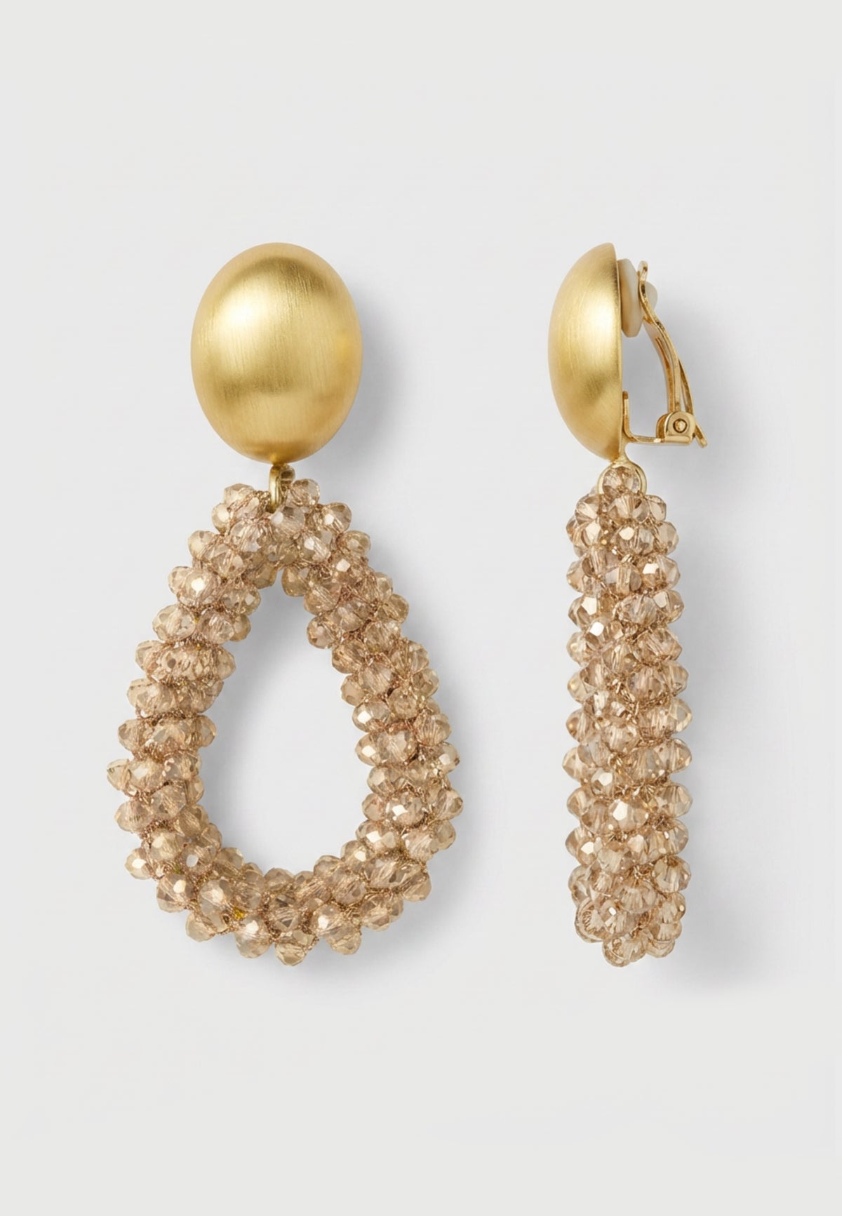 Portofino - Elegante Kristall Ohrclips in Gold