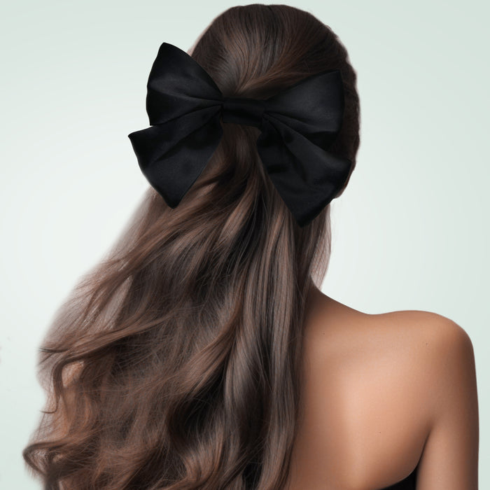 Silk Bow - Haarklammer mit Schleife aus Seide Schwarz