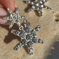 "Stella" - Versilberte Stern-Ohrringe mit funkelnden Kristallen