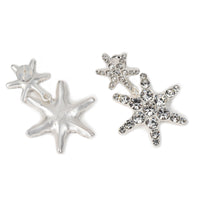 "Stella" - Versilberte Stern-Ohrringe mit funkelnden Kristallen