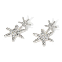 "Stella" - Versilberte Stern-Ohrringe mit funkelnden Kristallen