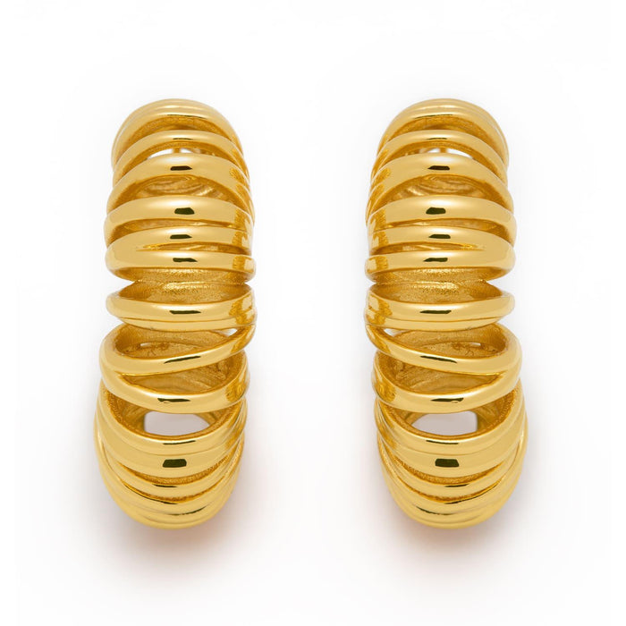 Allora - Moderne Curly Hoop Creolen Gold - Filippa Firenze