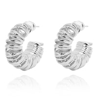 Allora - Moderne Curly Hoop Creolen Silber - Filippa Firenze