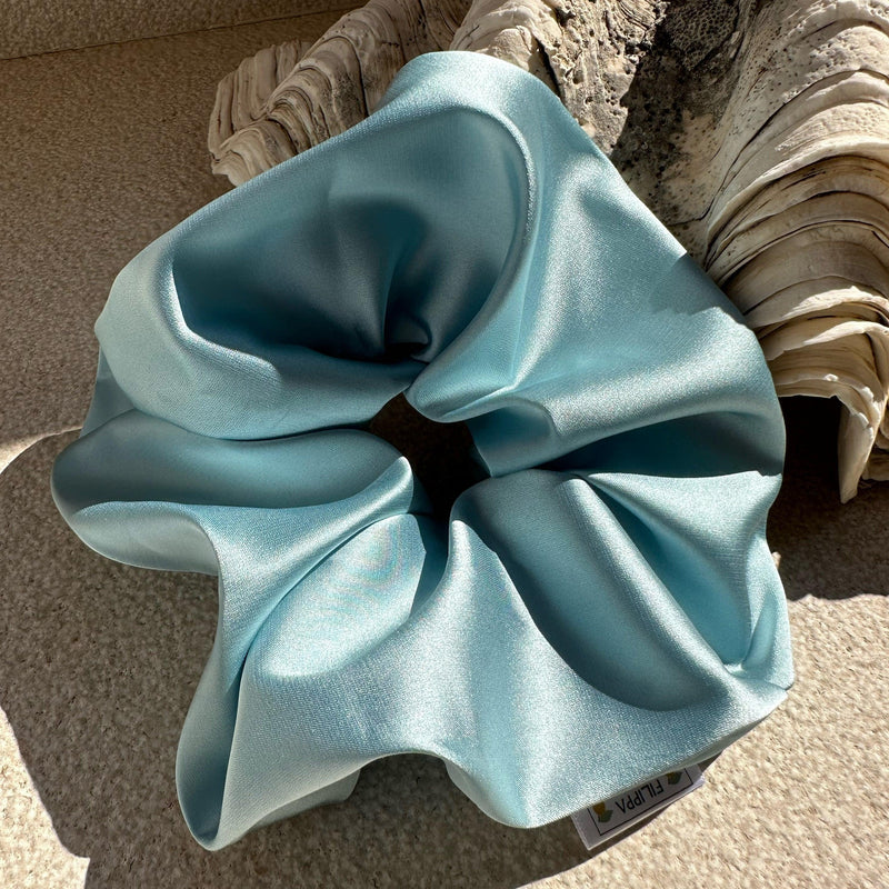 Amaretto - Satin Scrunchie Hellblau - Filippa Firenze