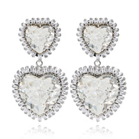 "Amore per sempre" - Funkelnde Statement-Ohrclips mit Kristallen - Filippa Firenze