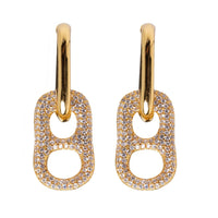 Dolce far Niente - Zirkonia Creolen mit Anhänger Gold - Filippa Firenze