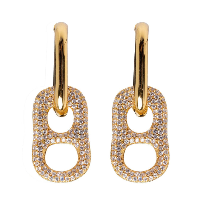 Dolce far Niente - Zirkonia Creolen mit Anhänger Gold - Filippa Firenze
