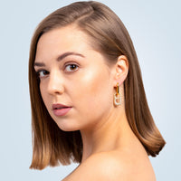 Dolce far Niente - Zirkonia Creolen mit Anhänger Gold - Filippa Firenze