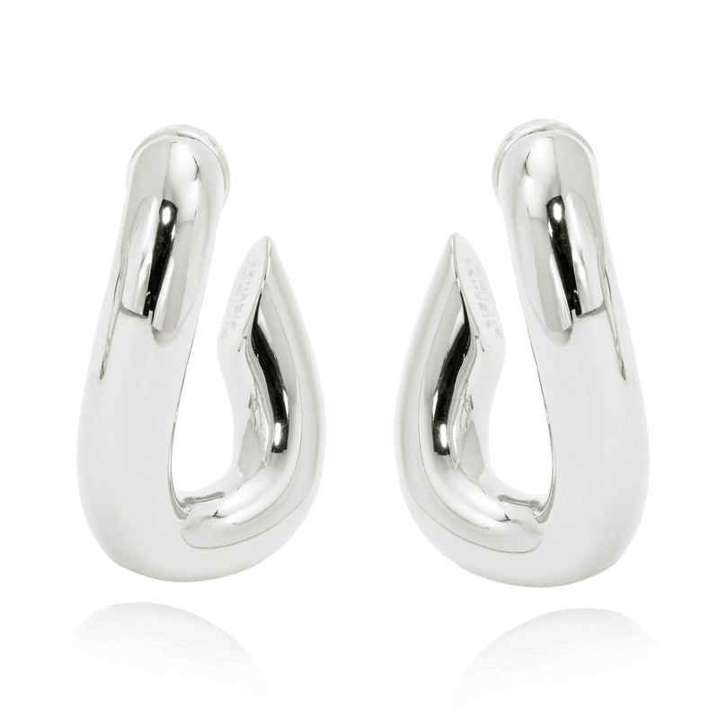 GIGI - Versilberte Creolen mit modernem Twist - Filippa Firenze