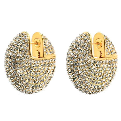 Lunatic - Edle Moon Hoop Creolen mit funkelden Kristallen - Filippa Firenze