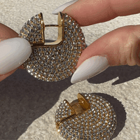 Lunatic - Edle Moon Hoop Creolen mit funkelden Kristallen - Filippa Firenze