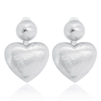 Rubacuori - Versilberte Statement Herz Ohrclips - Filippa Firenze