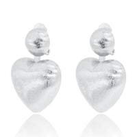 Rubacuori - Versilberte Statement Herz Ohrclips - Filippa Firenze