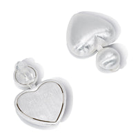 Rubacuori - Versilberte Statement Herz Ohrclips - Filippa Firenze