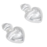 Rubacuori - Versilberte Statement Herz Ohrclips - Filippa Firenze