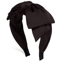Satin Bow - Satin Haarreif mit Schleife in Chocolate Noir - Filippa Firenze