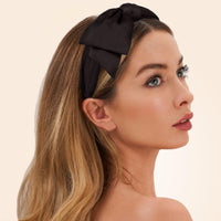 Satin Bow - Satin Haarreif mit Schleife in Chocolate Noir - Filippa Firenze