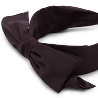 Satin Bow - Satin Haarreif mit Schleife in Chocolate Noir - Filippa Firenze