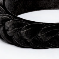 Scarcela - Geflochtener Samt Haarreif in Schwarz - Filippa Firenze
